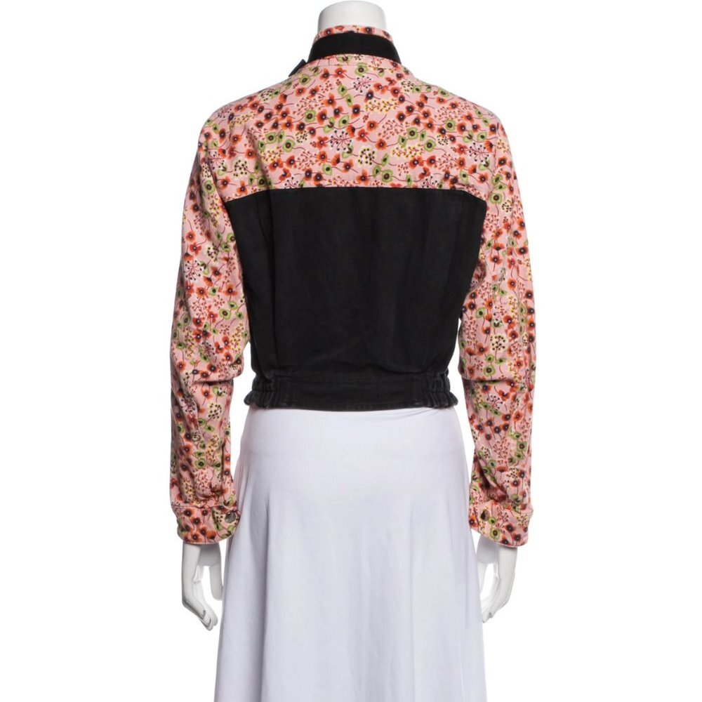ATLEIN Cropped Aviator Jacket Pink Floral Designer Womens FR 38 US 6 Med - Picture 2 of 7